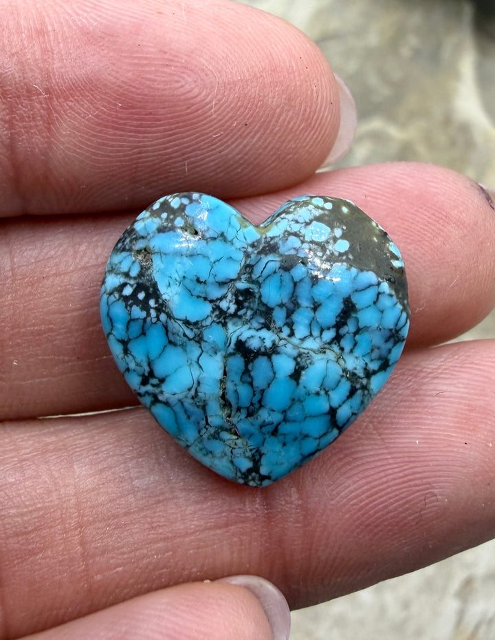 RARE AA+ Number 8 Turquoise (Nevada) Heart Shaped Focal