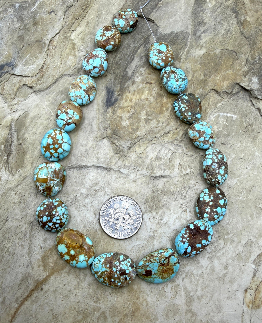 RARE AA+ Number 8 Turquoise (Nevada) Rounded Nugget Beads