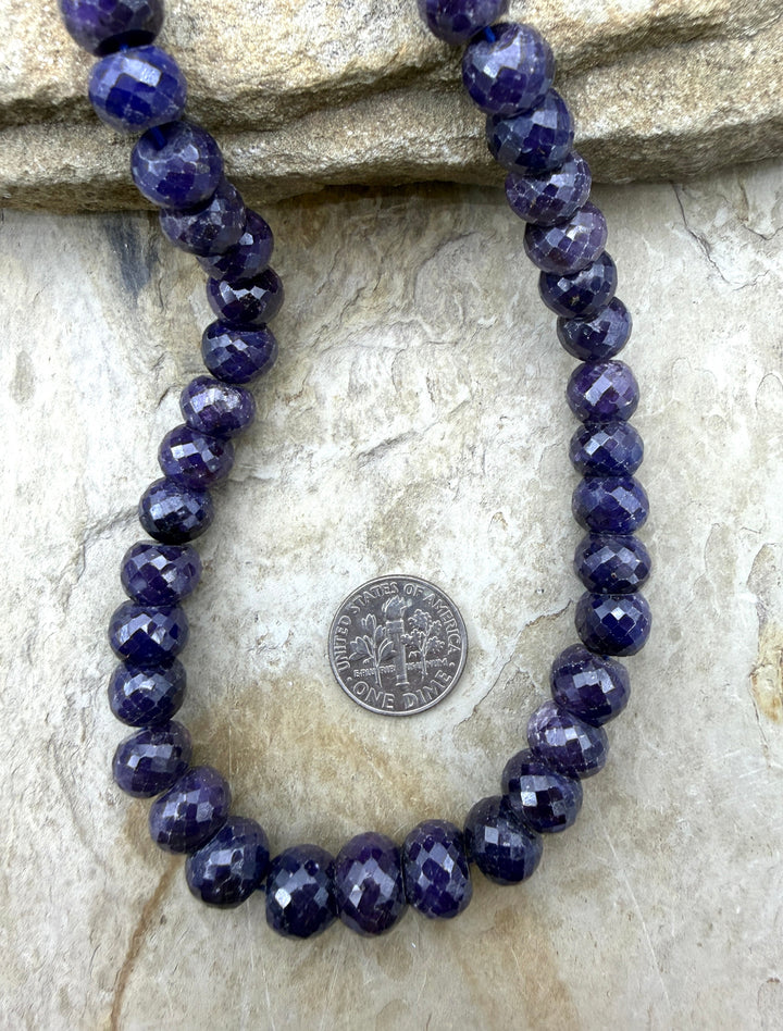 RARE AA+ Sugilite (South Africa) BIG Faceted Rondelle Beads