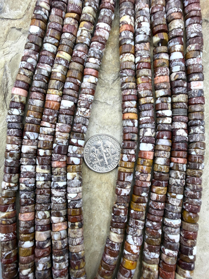 RARE AAA+ Arizona Wild Horse 7mm Heishi Beads Strand 8 inch