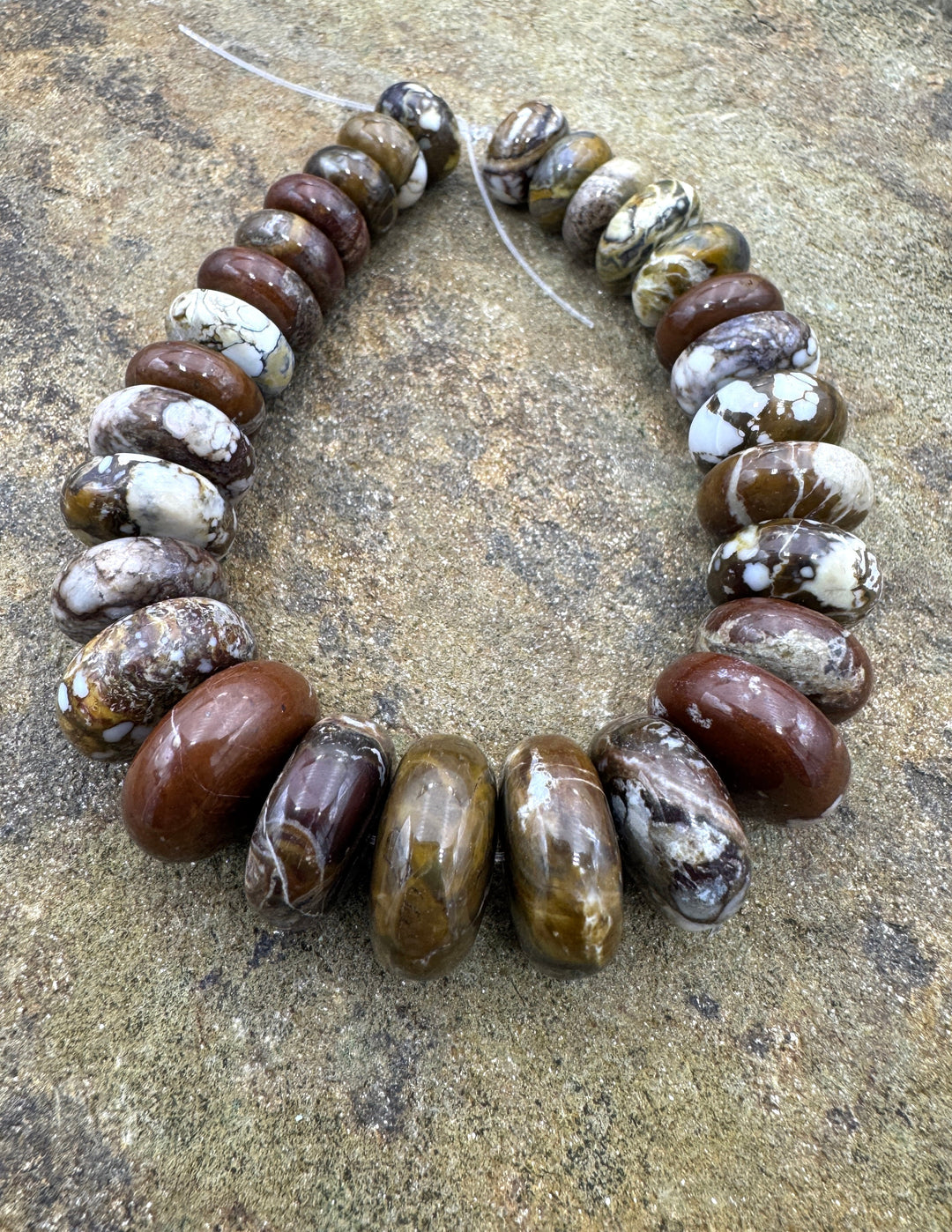 RARE AAA+ Arizona Wild Horse Rondelle Big Graduated Focal