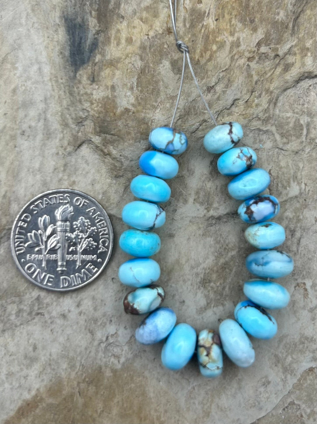 RARE AAA+ Golden Hills Turquoise (Kazakhstan) Handcut 7-8mm