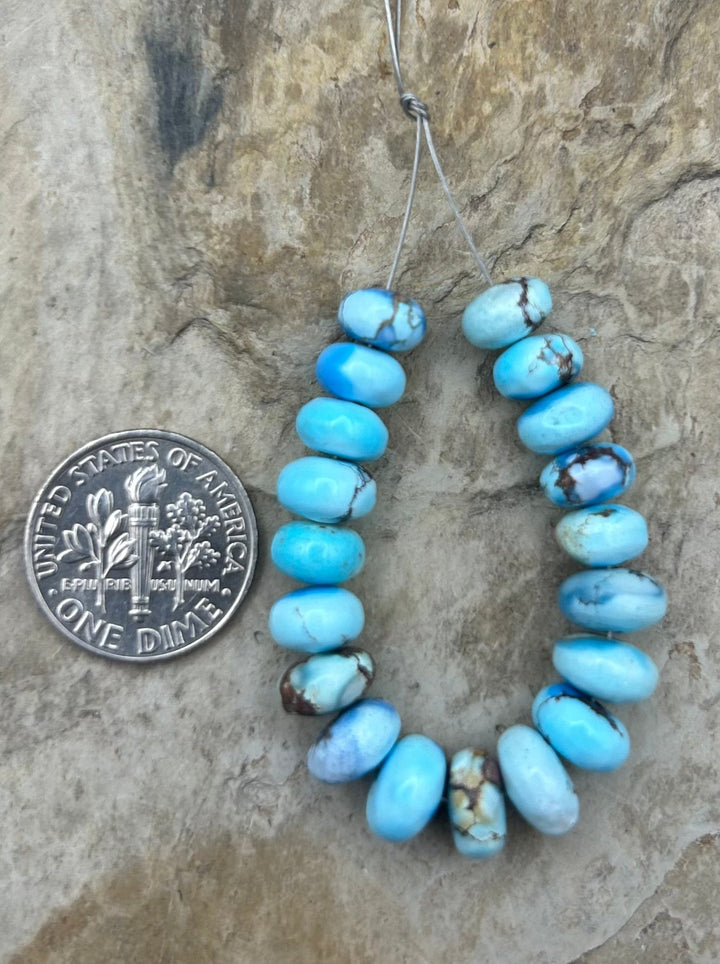 RARE AAA+ Golden Hills Turquoise (Kazakhstan) Handcut 7-8mm