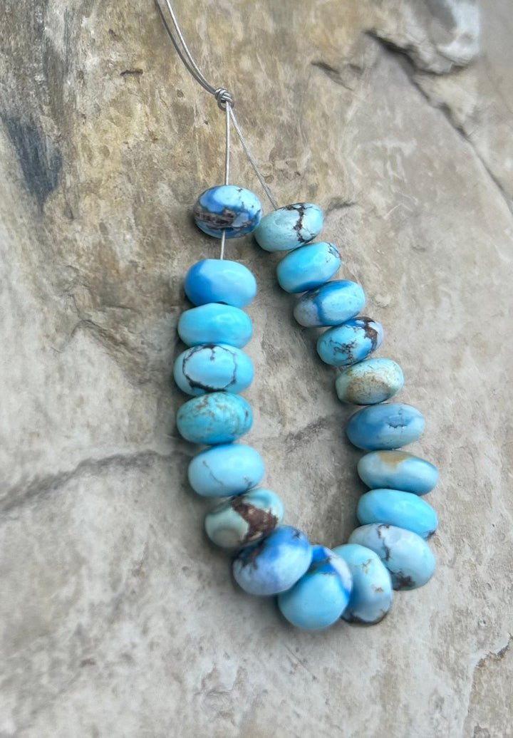 RARE AAA+ Golden Hills Turquoise (Kazakhstan) Handcut 7-8mm