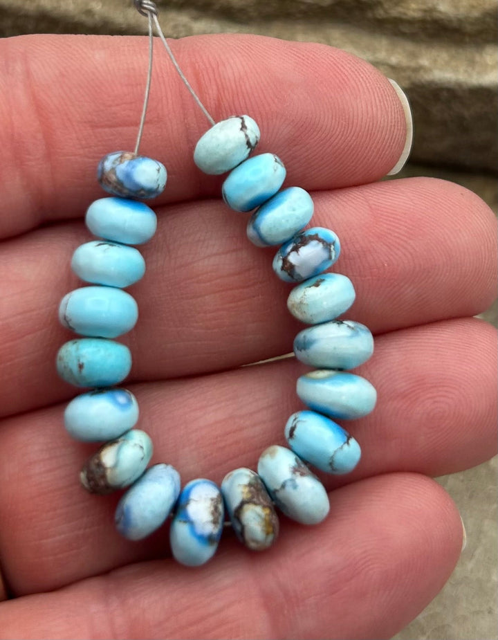 RARE AAA+ Golden Hills Turquoise (Kazakhstan) Handcut 7-8mm