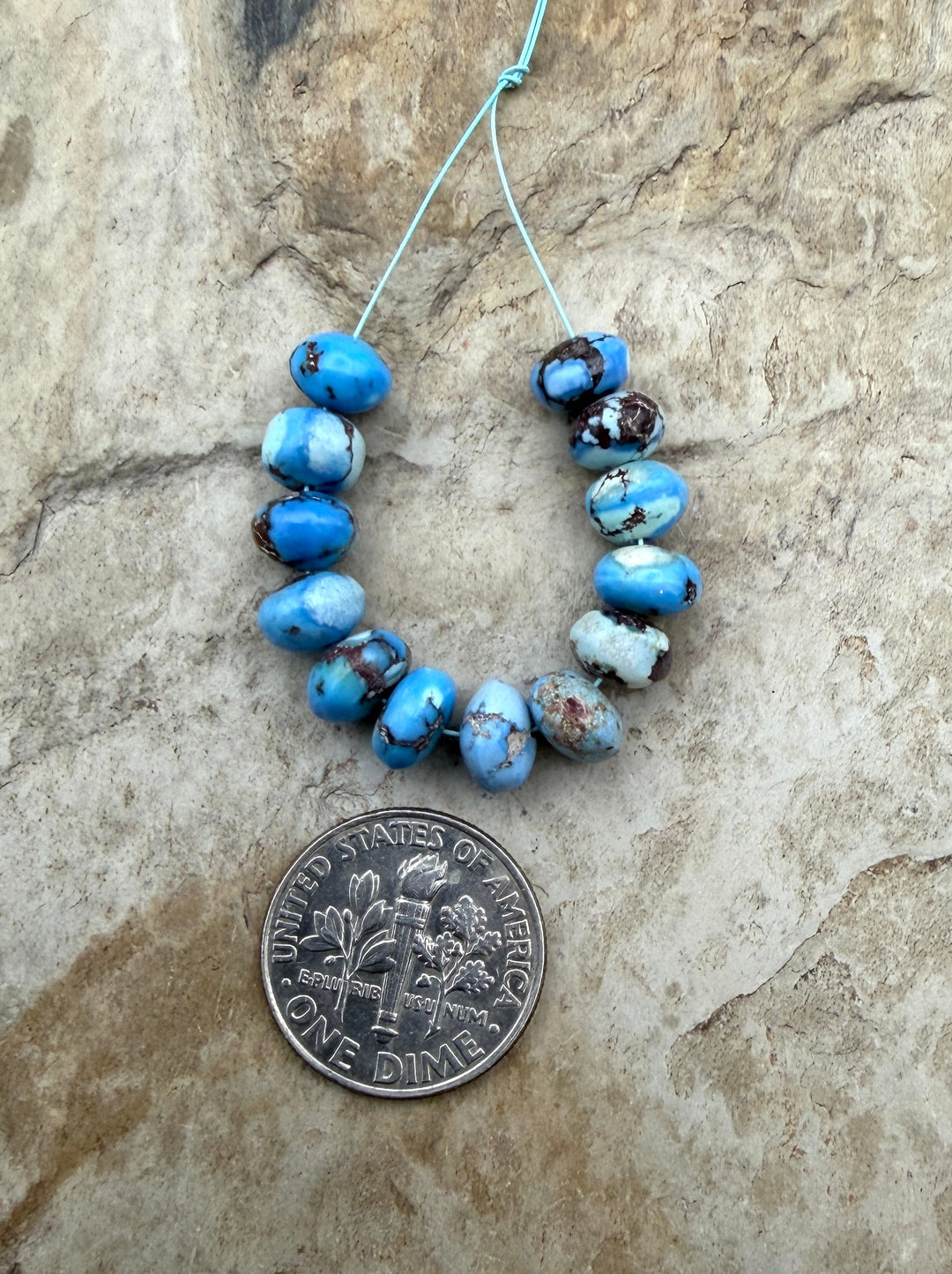 RARE AAA+ Golden Hills Turquoise (Kazakhstan) Handcut 7mm