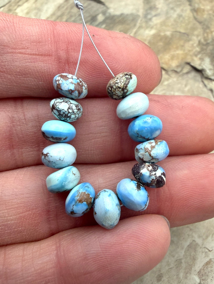 RARE AAA+ Golden Hills Turquoise (Kazakhstan) Handcut 7mm