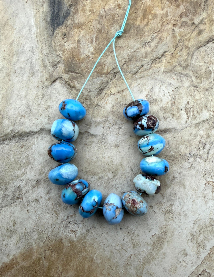 RARE AAA+ Golden Hills Turquoise (Kazakhstan) Handcut 7mm