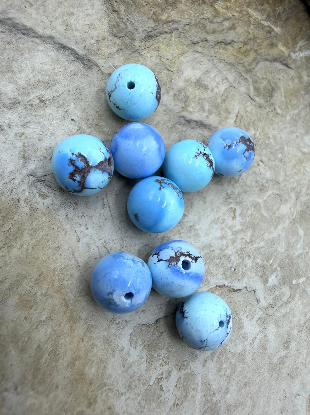 RARE AAA+ Golden Hills Turquoise (Kazakhstan) Handcut 8.5mm
