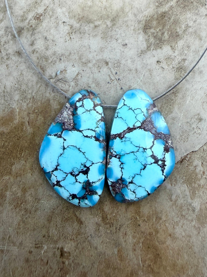 RARE AAA+ Golden Hills Turquoise (Kazakhstan) Matching Pair
