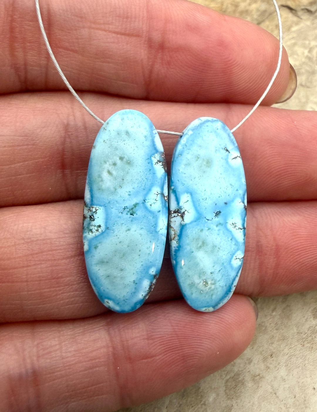 RARE AAA+ Golden Hills Turquoise (Kazakhstan) Matching Pair