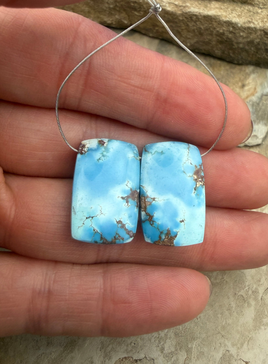 RARE AAA+ Golden Hills Turquoise (Kazakhstan) Matching Pair