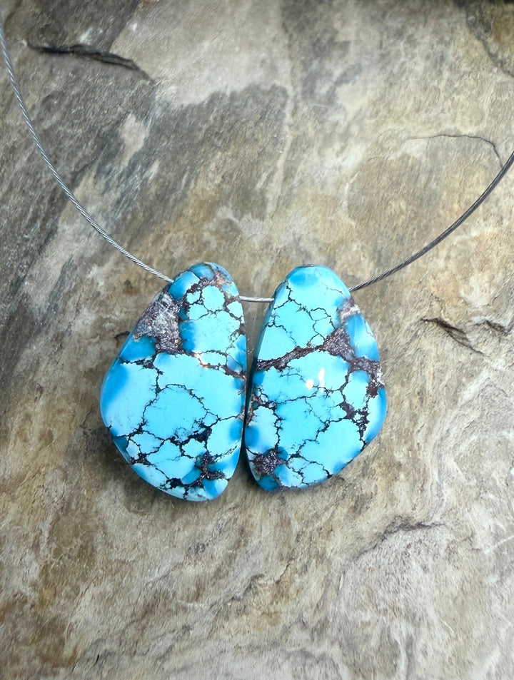 RARE AAA+ Golden Hills Turquoise (Kazakhstan) Matching Pair