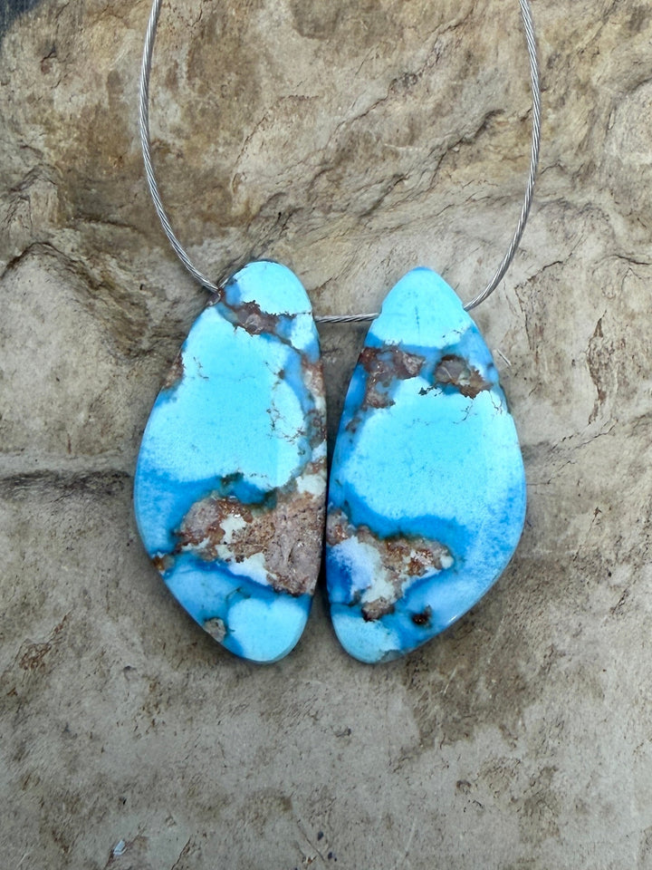 RARE AAA+ Golden Hills Turquoise (Kazakhstan) Matching Pair