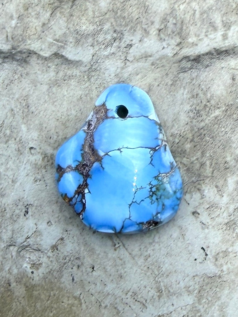 RARE AAA+ Golden Hills Turquoise (Kazakhstan) Nugget Bead Pendant 13x17mm