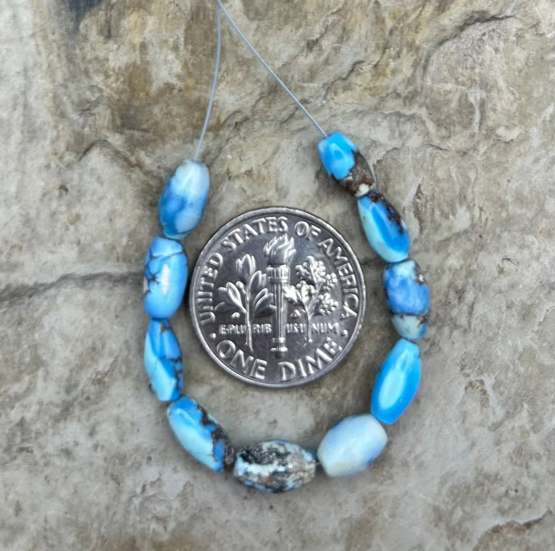 RARE AAA+ Golden Hills Turquoise (Kazakhstan) Rice Beads