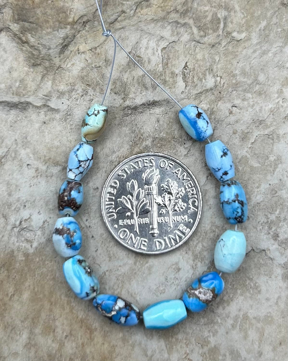 RARE AAA+ Golden Hills Turquoise (Kazakhstan) Rice Beads