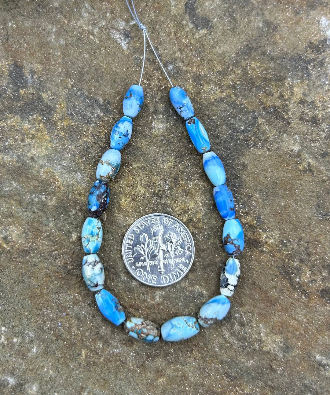 RARE AAA+ Golden Hills Turquoise (Kazakhstan) Rice Beads