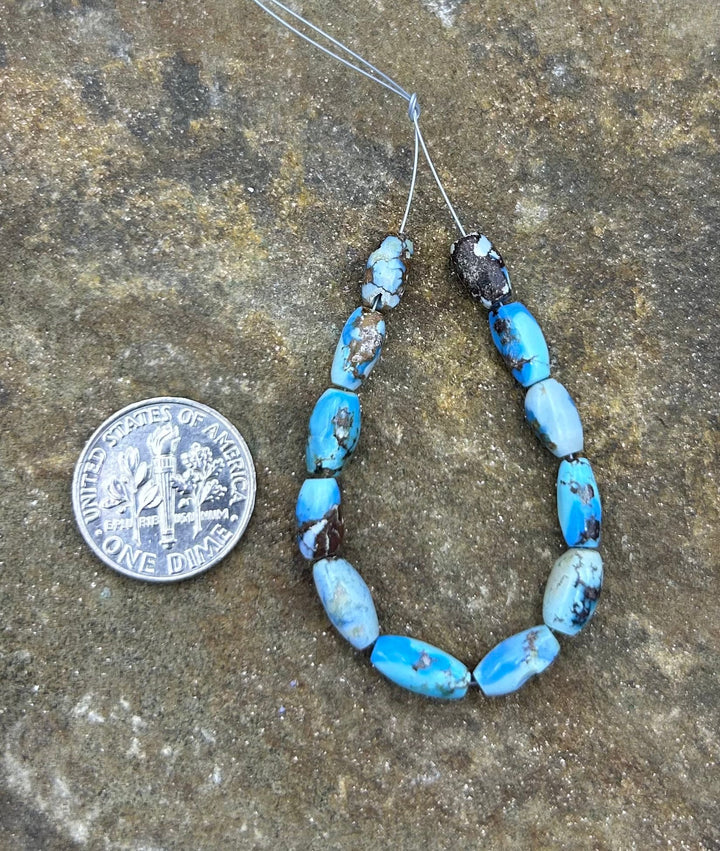RARE AAA+ Golden Hills Turquoise (Kazakhstan) Rice Beads
