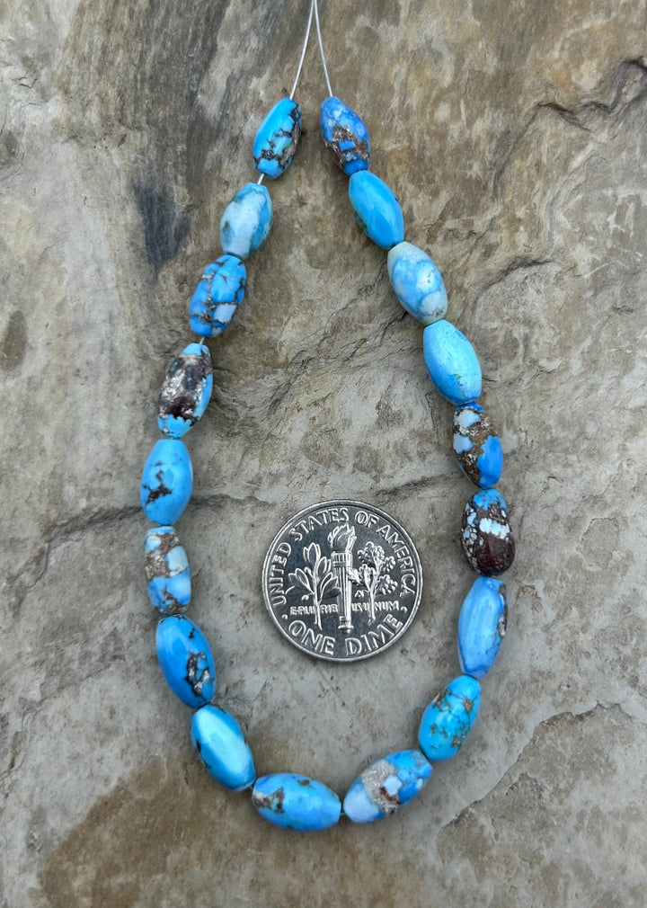 RARE AAA+ Golden Hills Turquoise (Kazakhstan) Rice Beads