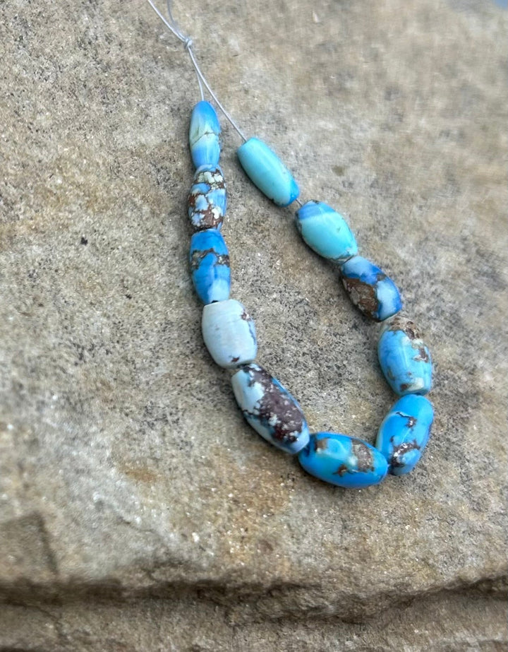 RARE AAA+ Golden Hills Turquoise (Kazakhstan) Rice Beads