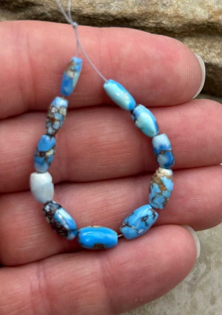 RARE AAA+ Golden Hills Turquoise (Kazakhstan) Rice Beads
