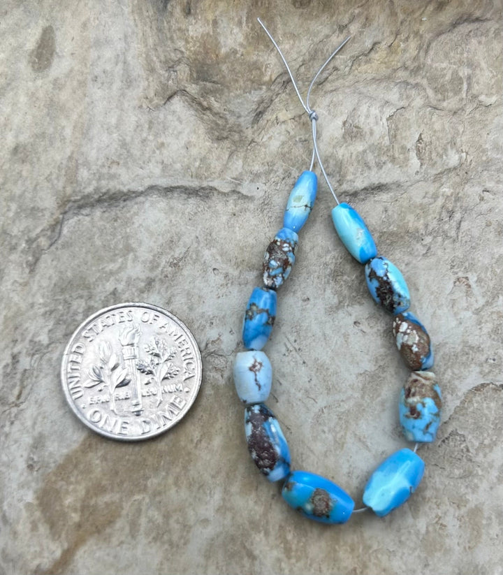 RARE AAA+ Golden Hills Turquoise (Kazakhstan) Rice Beads