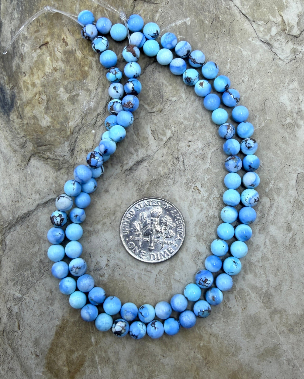 RARE AAA+ Golden Hills Turquoise (Kazakhstan) Round Beads