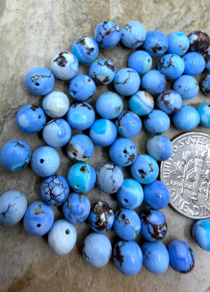 RARE AAA+ Golden Hills Turquoise (Kazakhstan) Round Beads