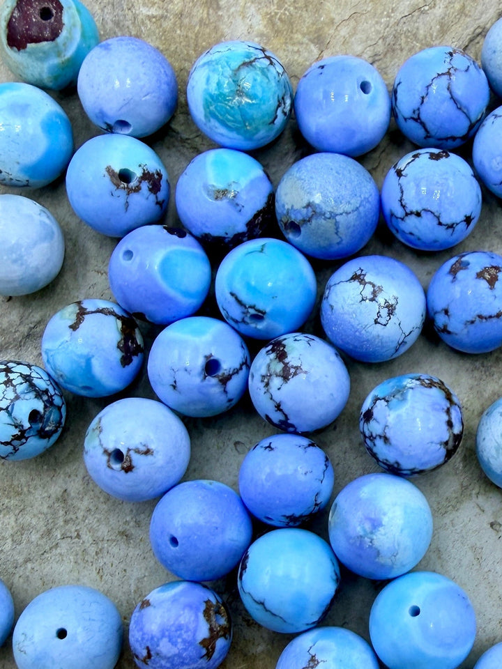 RARE AAA+ Golden Hills Turquoise (Kazakhstan) Round Beads