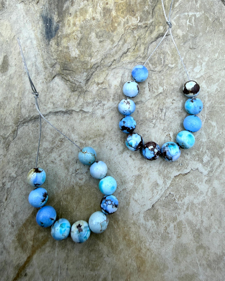 RARE AAA+ Golden Hills Turquoise (Kazakhstan) Round Beads 6mm Beads, ONE set of 10 Beads 