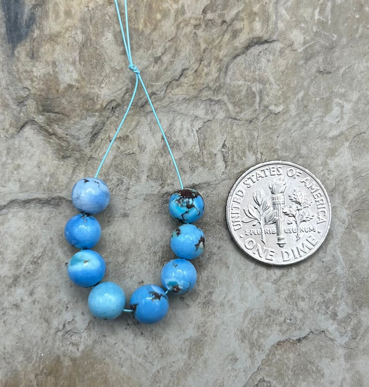 RARE AAA+ Golden Hills Turquoise (Kazakhstan) Round Beads