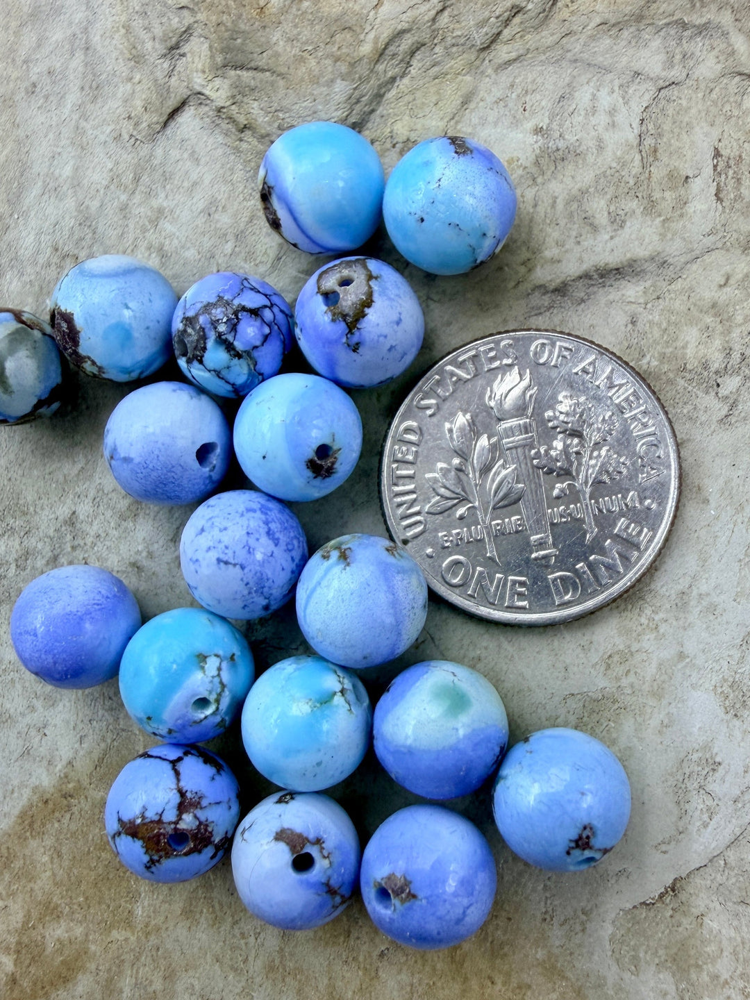 RARE AAA+ Golden Hills Turquoise (Kazakhstan) Round Beads