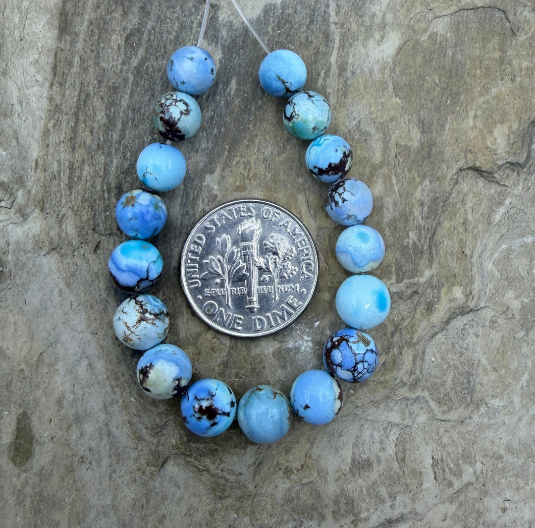 RARE AAA+ Golden Hills Turquoise (Kazakhstan) Round Beads