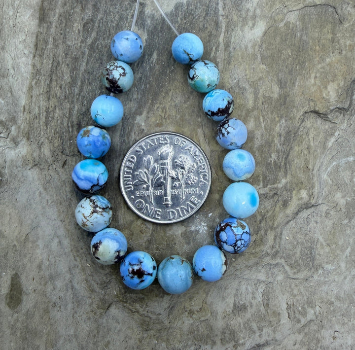 RARE AAA+ Golden Hills Turquoise (Kazakhstan) Round Beads