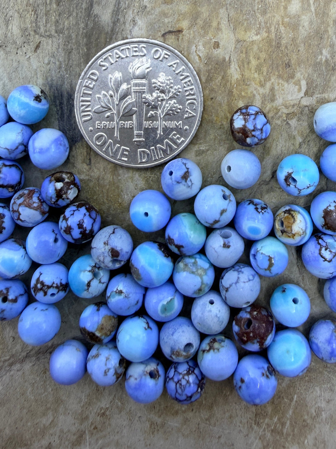 RARE AAA+ Golden Hills Turquoise (Kazakhstan) Round Beads