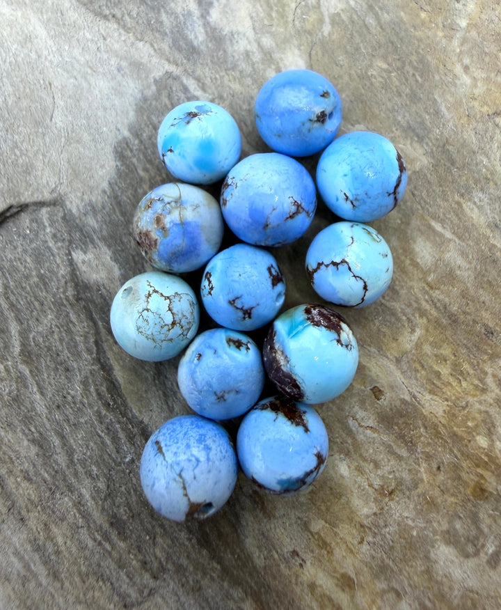 RARE AAA+ Golden Hills Turquoise (Kazakhstan) Round Beads