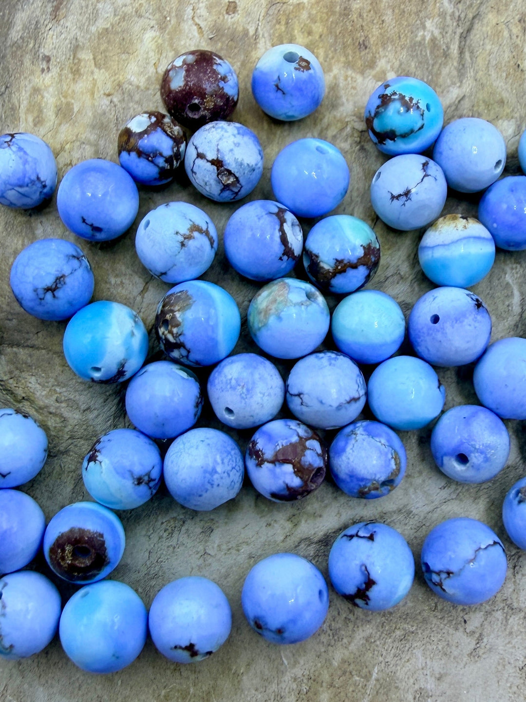 RARE AAA+ Golden Hills Turquoise (Kazakhstan) Round Beads