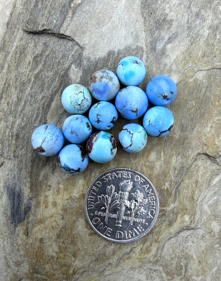 RARE AAA+ Golden Hills Turquoise (Kazakhstan) Round Beads