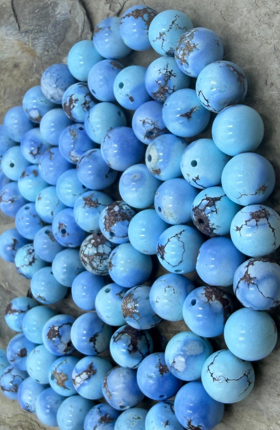 RARE AAA+ Golden Hills Turquoise (Kazakhstan) Round Beads 8-8.5mm Beads, ONE BEAD