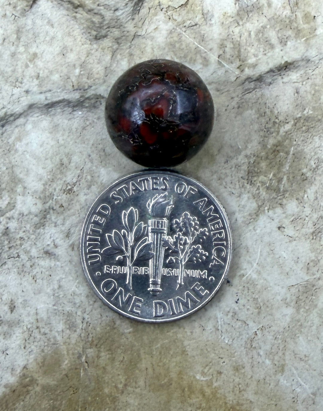 RARE AAA+ High Pattern Utah Dinosaur Bone 12mm Round Bead
