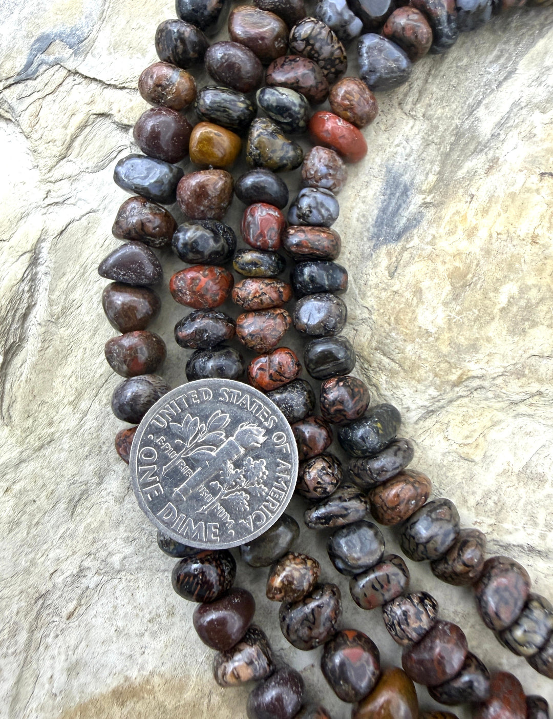 RARE AAA+ High Pattern Utah Dinosaur Bone 5-6mm Rounded