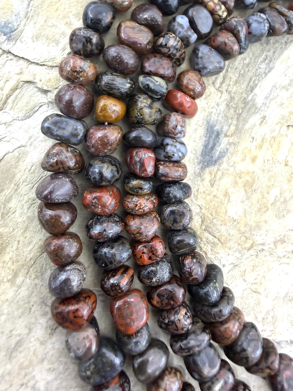 RARE AAA+ High Pattern Utah Dinosaur Bone 5-6mm Rounded