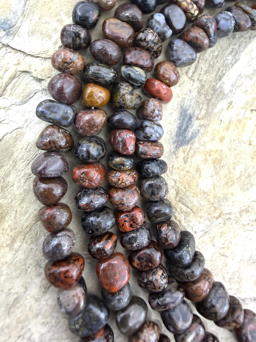 RARE AAA+ High Pattern Utah Dinosaur Bone 5-6mm Rounded