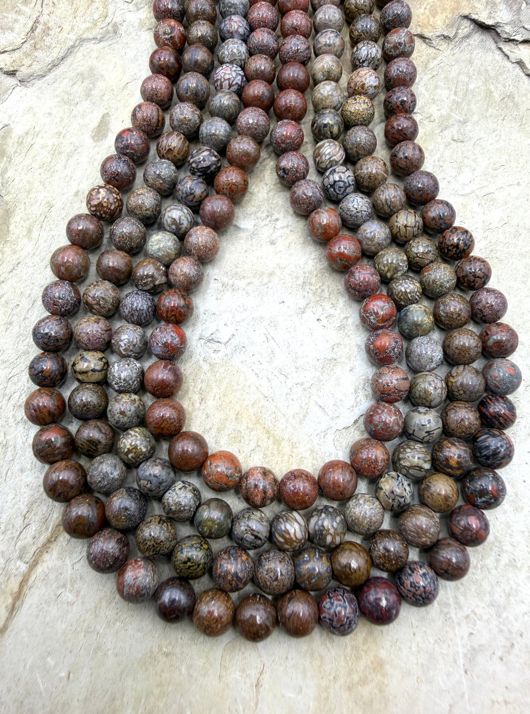 RARE AAA+ High Pattern Utah Dinosaur Bone 6mm Round Beads