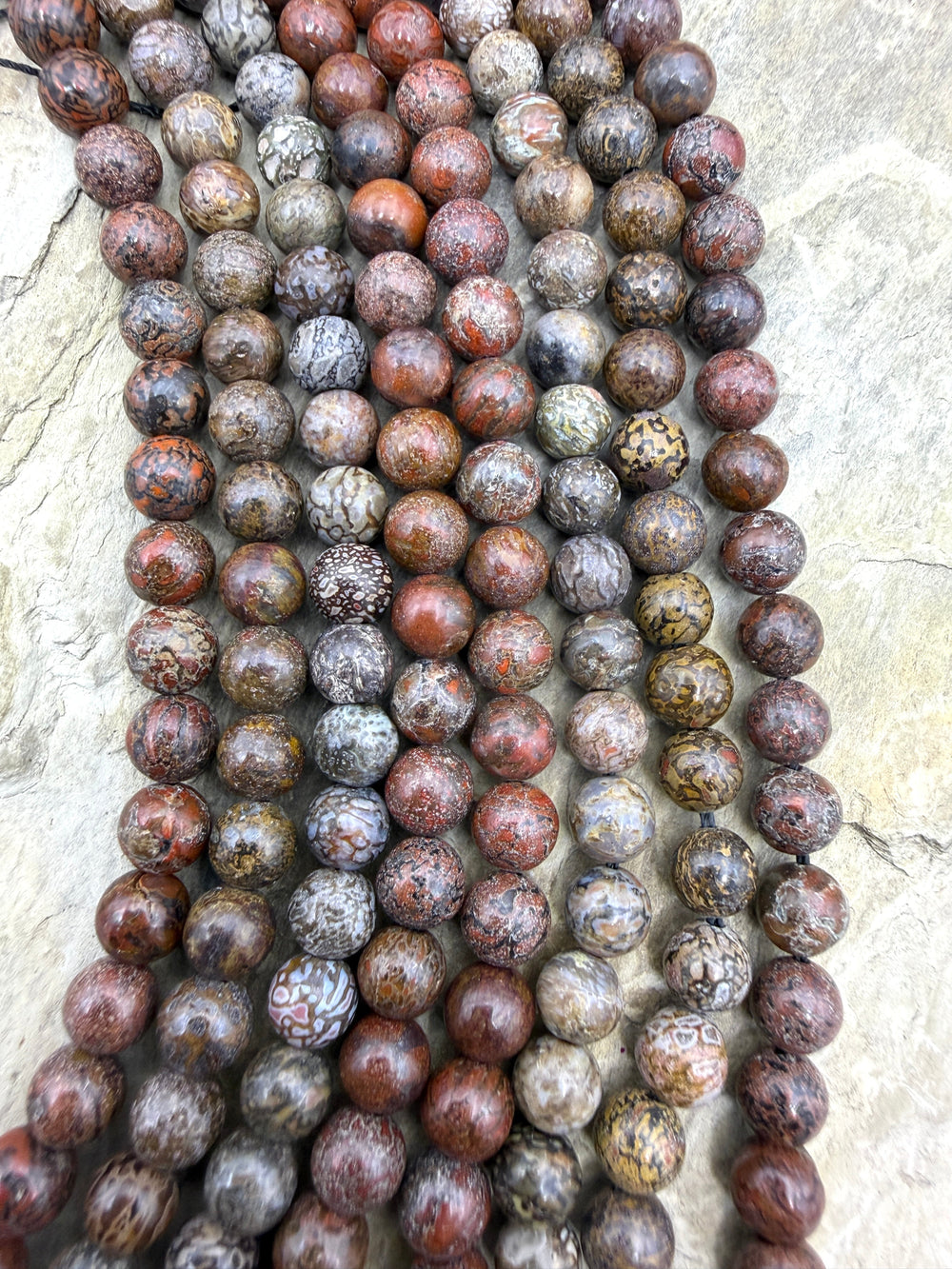 RARE AAA+ High Pattern Utah Dinosaur Bone 6mm Round Beads