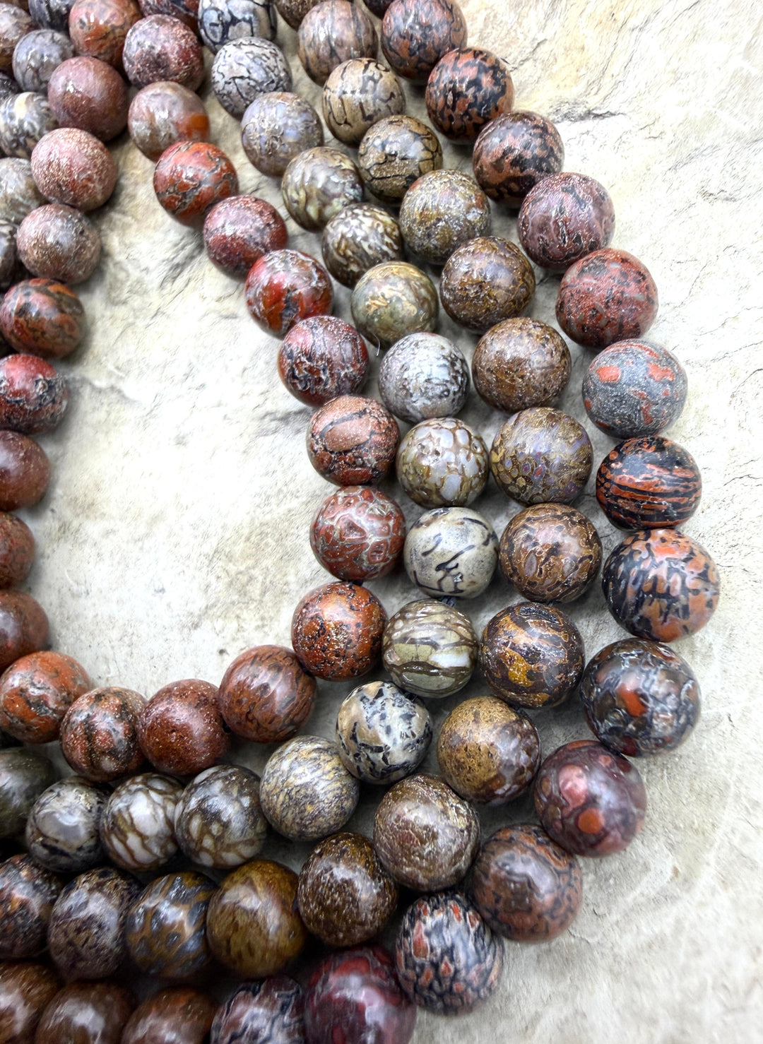 RARE AAA+ High Pattern Utah Dinosaur Bone 6mm Round Beads