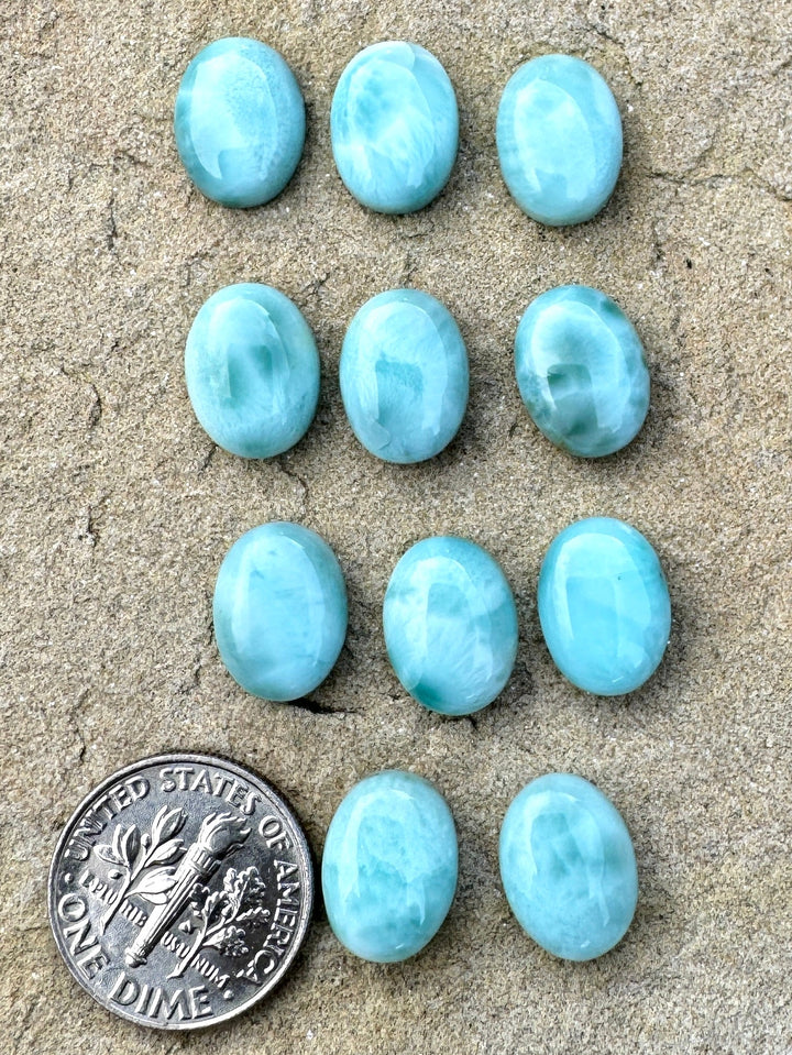 RARE AAA + Larimar 9x12mm Oval Cabochon One Cabochon