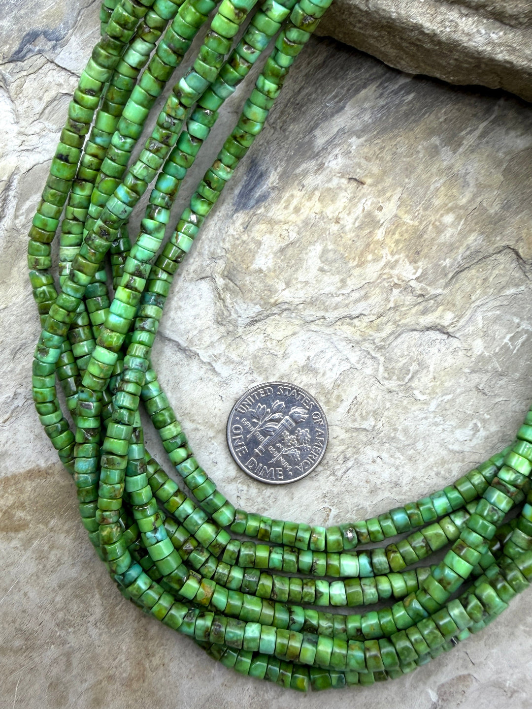 RARE AAA+ Sonoran Gold Turquoise (Mex) 3.8-4mm Heishi Beads