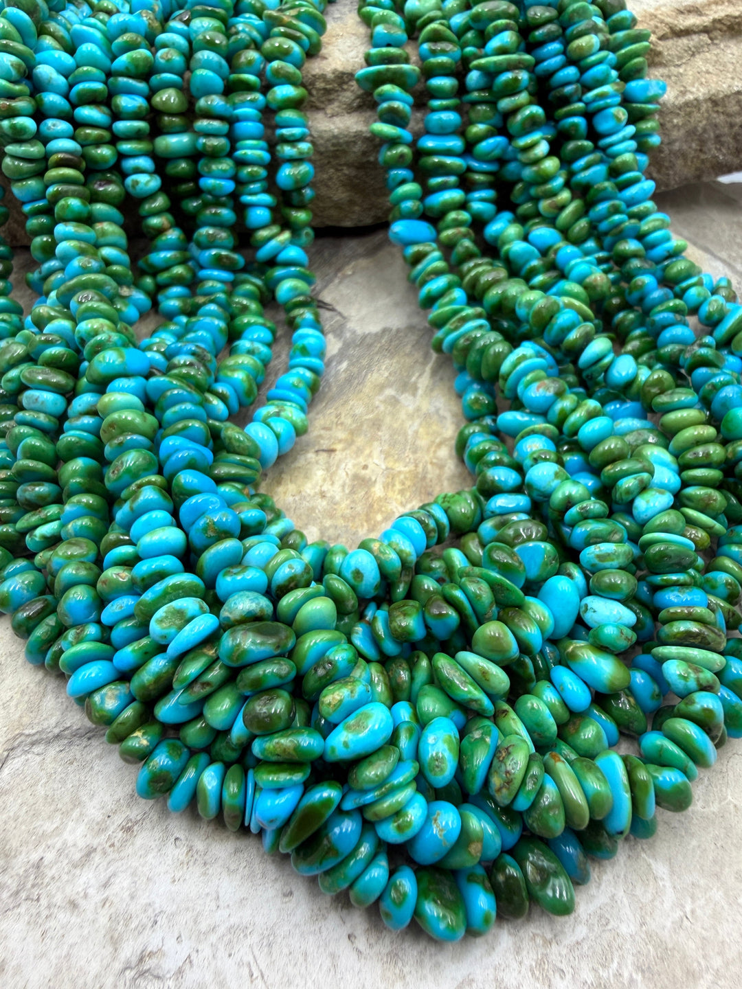 RARE AAA+ Sonoran Gold Turquoise (Mex) 5-7mm Stacked Nugget
